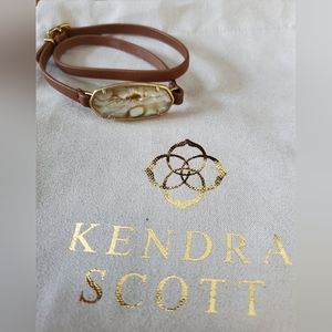 Kendra Scott Elle Brown Wrap Bracelet in Abalone White